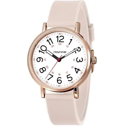Hourstar women's analog nurse watch with silicone band