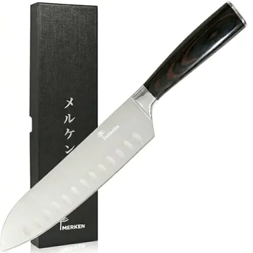 MERKEN 7-inch Santoku knife with Pakkawood handle