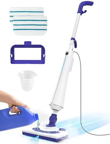 Aspiron professional steam mop with detergent chamber for enhanced cleaning on tiles and grout