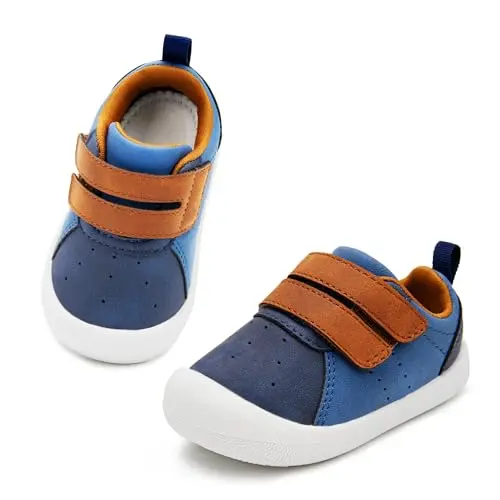 Ukicbaby navy blue infant sneakers with wide toe box and toe protection