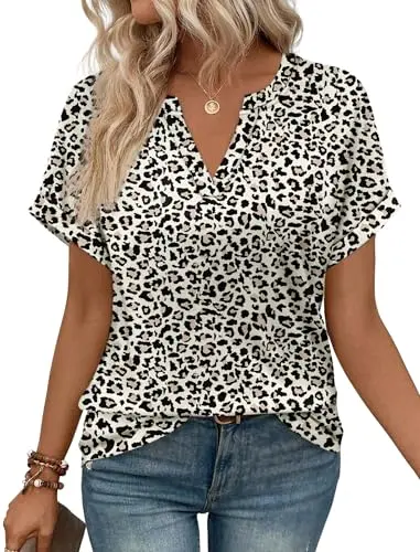 WIHOLL Oversized Short Sleeve Shirt in Leopard Print