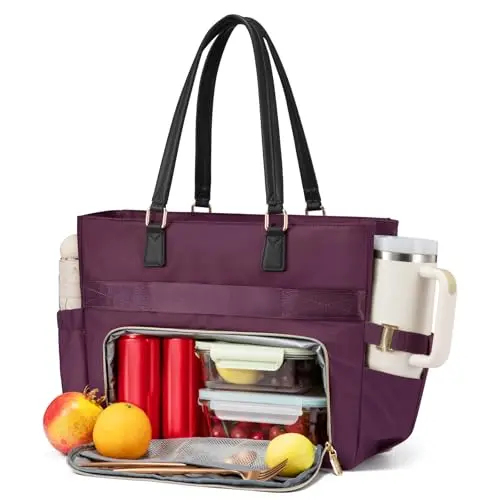 LOVEVOOK large work tote bag with separate insulated lunch compartment