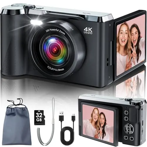 JDZ ultracompact 4K digital camera with control dial