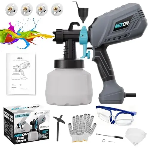 NEXON blue electric airless paint sprayer with multiple nozzles