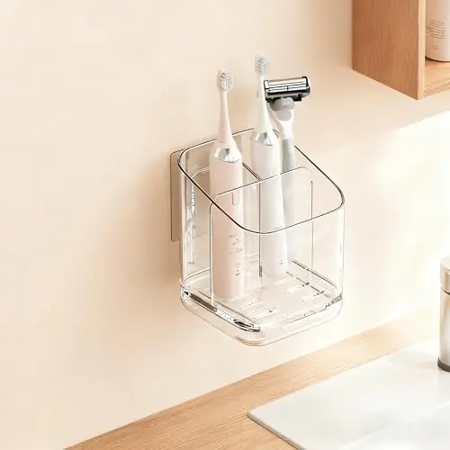 Zayin clear toothbrush holder with drainage holes and detachable base