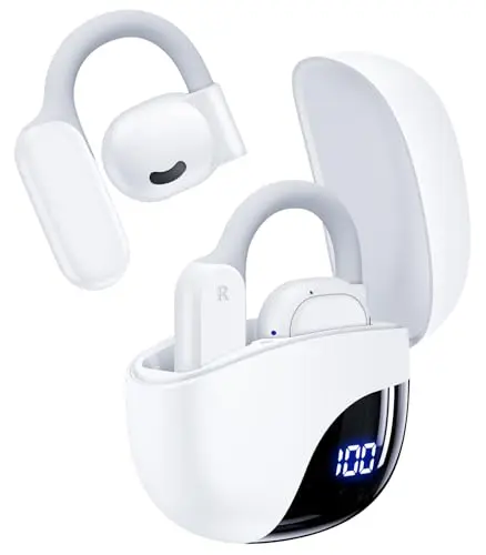 TAGRY AI Translation Earbuds in white with charging case