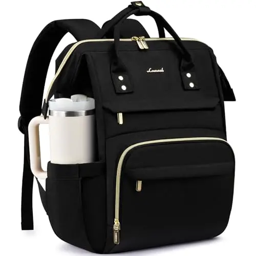 LOVEVOOK women's backpack with oversized side pocket for large water tumblers