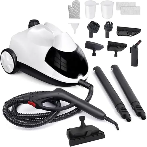 Sweepcent white professional steam cleaner with accessories