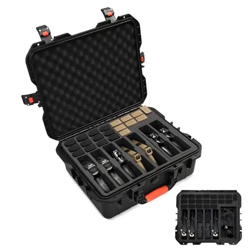 ALLOYNIX large hard case capable of storing seven pistols and twenty magazines