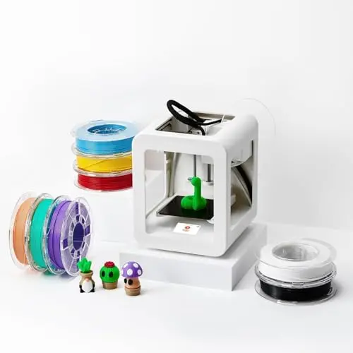 Toybox Alpha Three 3D printer bundle with multiple colored filament spools