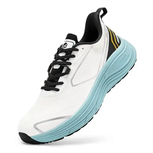 FitVille Men's Running Shoes Wide Width in White and Blue colorway
