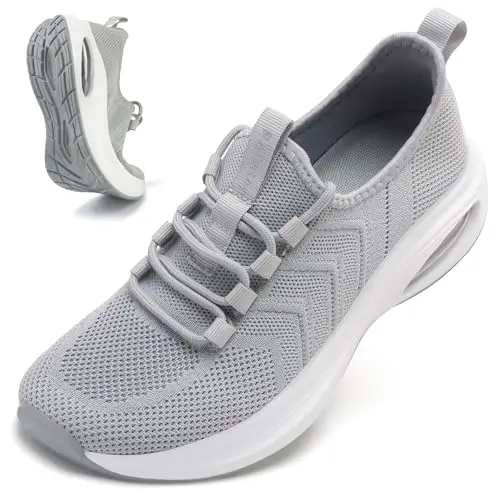 Rollstep Wide Toe Box Sneakers for Women in Grey, showing spacious toe area