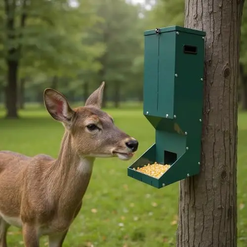 GARVEELIFE green galvanized steel hanging deer feeder with locking lid