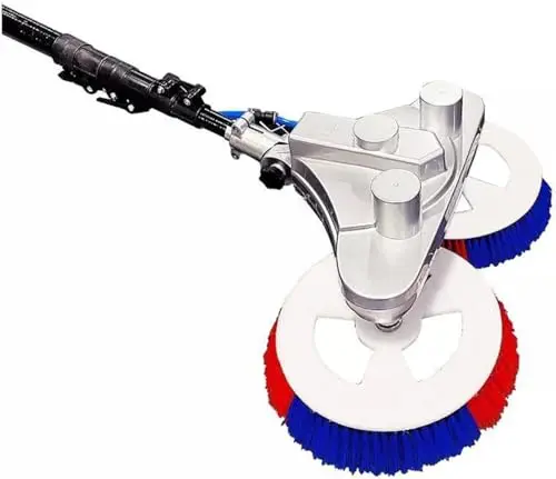 ZNZHNSI carbon fiber telescoping pole with dual brush head and battery pack