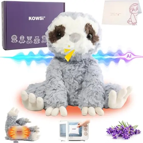 KOWSI AI Interactive Sloth heating pad plush with lavender scent