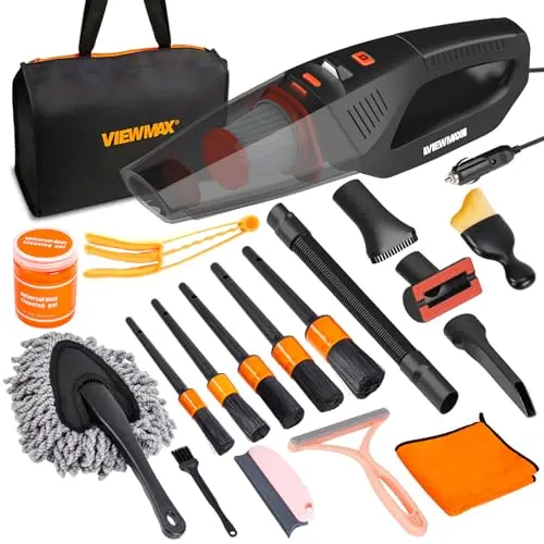 Viewmax car cleaning kit with corded vacuum and multiple accessories