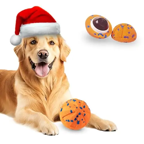 ThreeDokke orange interactive dog ball with three play modes