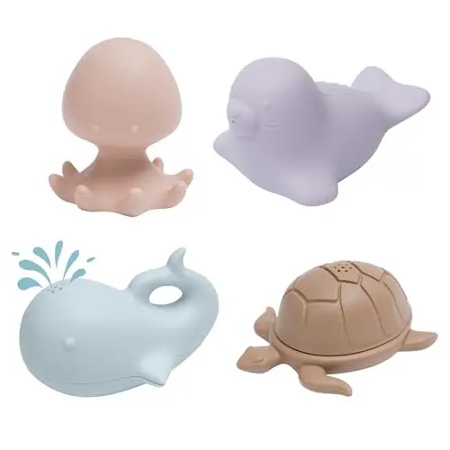 Haakaa ocean squirter baby bath toys with octopus, whale, sea turtle, and seal