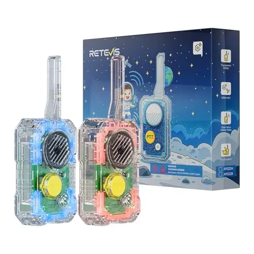 Retevis EZTalk 80 DIY walkie talkie kit with transparent casing and LED lights