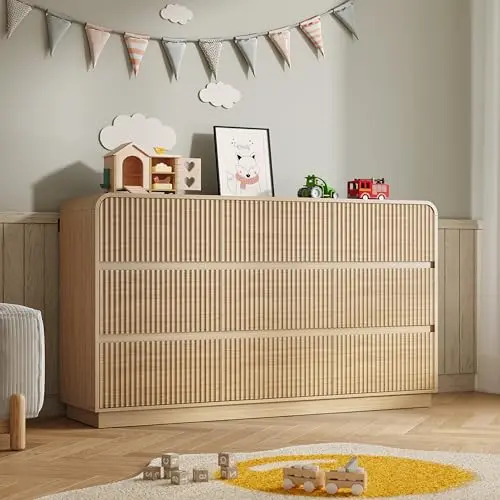 BORNOON fluted chest of drawers with nine drawers and hidden handles