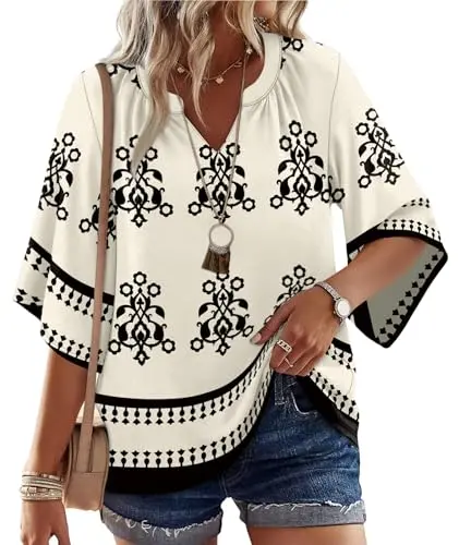 WIHOLL Blouse in Floral Apricot Print