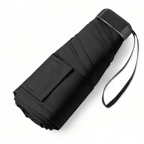 ECOBRELLA flat-fold mini umbrella, demonstrating its slim profile.