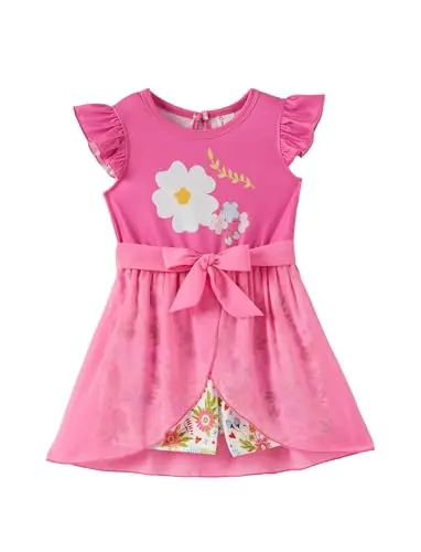 PATPAT toddler romper with ruffle shoulders and floral print
