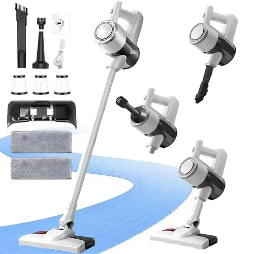 LAQVITA ultra-lightweight cordless vacuum with detachable water tank and mop pad