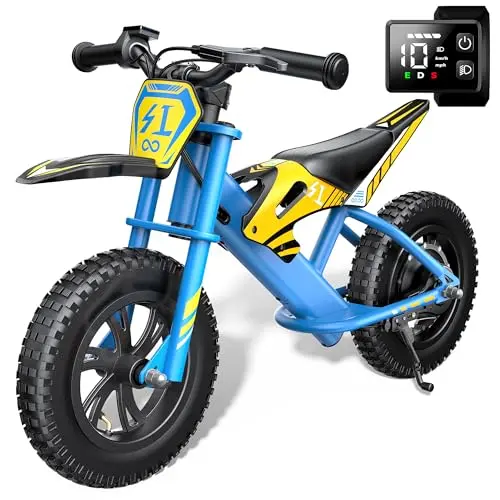 Gyroor S1 blue kids electric balance bike with LED light