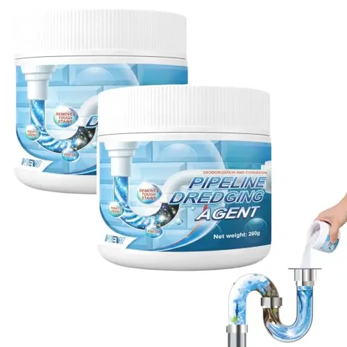 Professional sink drain hair clog remover powder container
