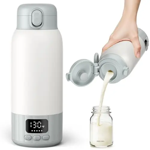 Sleek portable bottle warmer with temperature control for travel