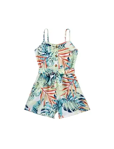 PATPAT white tropical romper with spaghetti straps for teen girls