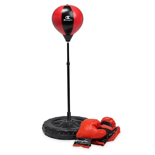 Champion React red and black starter punching bag set for young kids