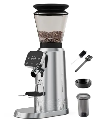 Tuni G2 Conical Burr Coffee Grinder in Silver