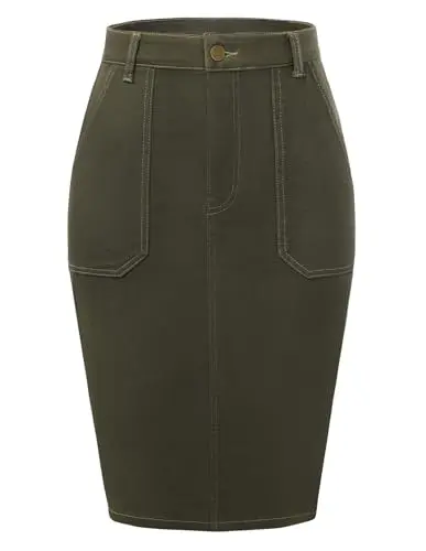 Belle Poque women's denim skirt in stretchy high-waisted design