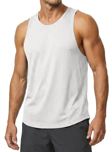 Project Titan Men's Performance Workout Tank Top in Ivory White