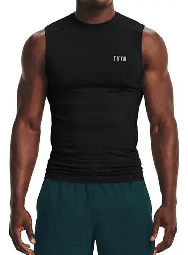 Project Titan Men's Sleeveless Compression Shirt in Classic Black