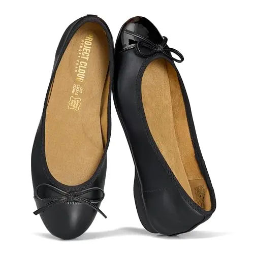 Project Cloud ASHLEY ballet flats in black combination with Mary Jane strap