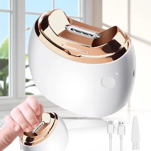 RIRC 2-in-1 automatic electric nail clipper in white