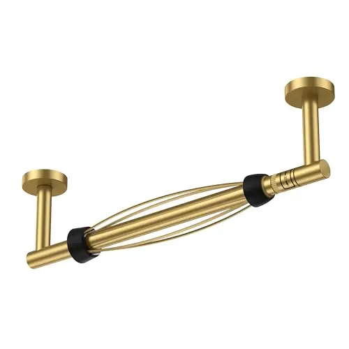 FORIOUS paper towel holder in brushed gold with ratchet mechanism for controlled tearing