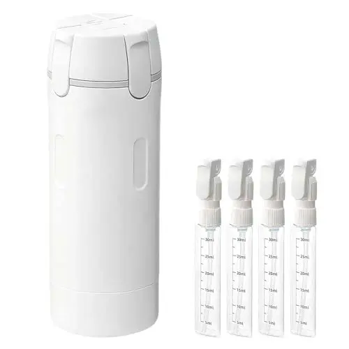 UIUSEA 4 in 1 travel dispenser with four small oval bottles