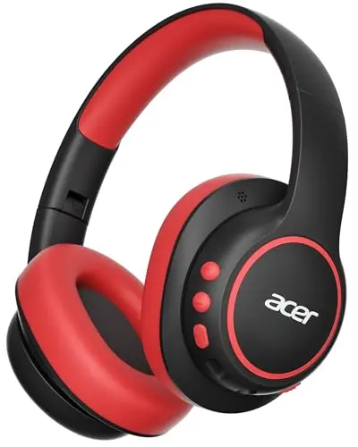 Acer Upgraded Bluetooth Kids Headphones in Black Red color