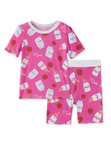 PATPAT bamboo viscose short pajama set for toddlers with milk dream print