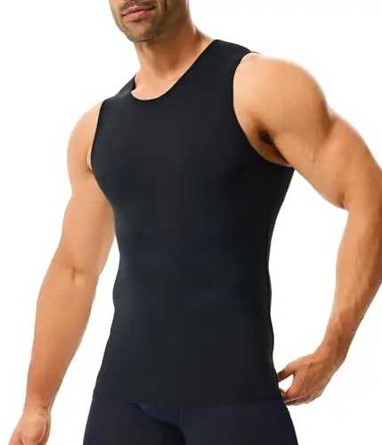 Nebility men's dual-layer compression shirt for chest and abdomen