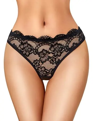 Avidlove Black Lace Panty with cut-out low rise