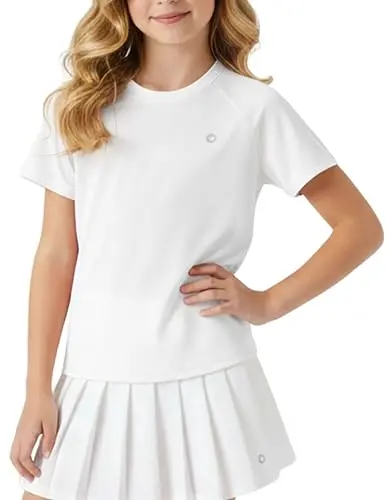 PatPat Girls Tennis Athletic Top with UPF 50+ and reflective logo