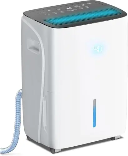 COWSAR 150 Pint Dehumidifier in white with front LED display and wheels