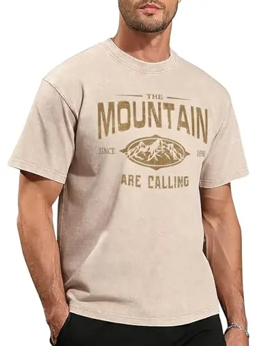 YTD Acid Wash graphic t-shirt with mountain print