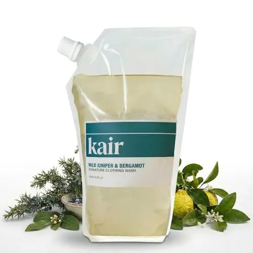 Kair Signature Clothing Wash refill pouch with wild juniper and bergamot scent