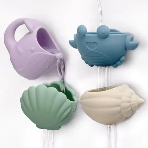 Haakaa tidal tribe waterfall bath toy set with suction bases and unique water flows